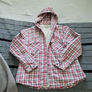 NWOT Super Warm Sherpa Lined Hooded Flannel
